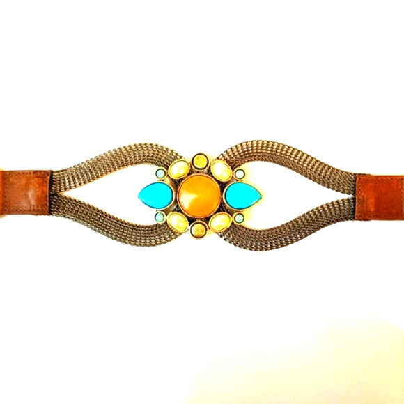 •LEATHER ROCK•Sedona Exquisite Stone Belt - Picture 2 of 8